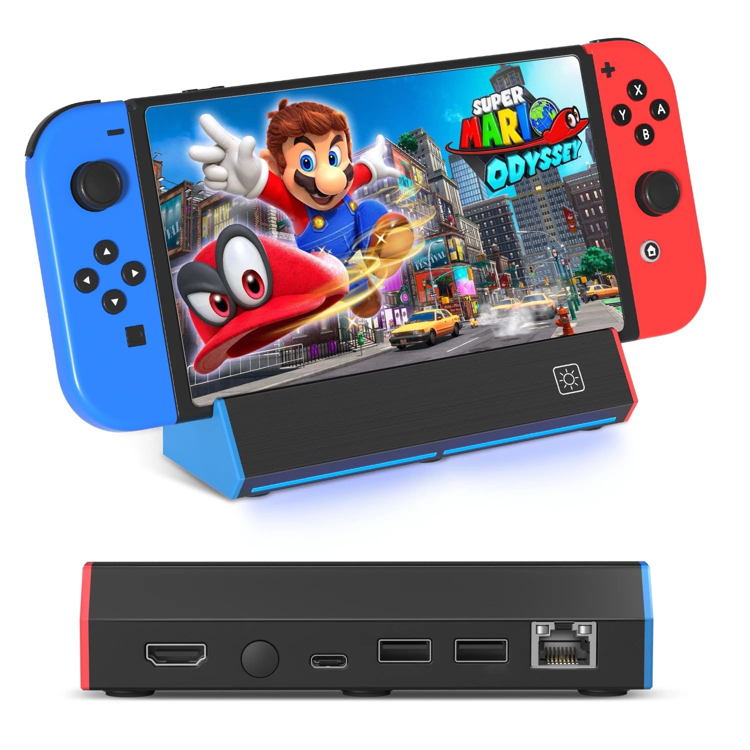 Nintendo Switch/Switch OLED용 TV 도킹 스테이션, LAN 포트/4K HDMI 어댑터/USB 2.0/Type C 포트가 있는 충전 도킹 스테이션 베이스