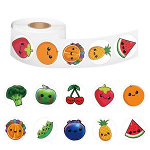 100-500pcs 만화 보상 스티커 어린이 생일 파티 과일 풍선 배너 냉장고 야채 라벨 스티커 편지지