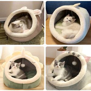 세탁 가능한 애완동물 라운저 쿠션, 고양이 매트 침대, 따뜻하고 부드러운 바구니, 아늑하고 따뜻한 고양이 개집, 집 텐트, 작은 애완견, 겨울