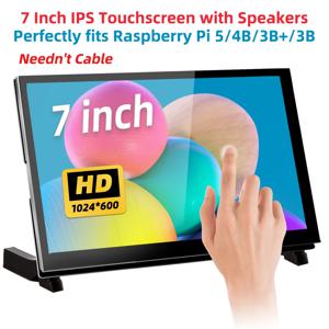 IPistBit 7 인치 IPS LCD TFT 디스플레이 HDMI 터치 스크린 1024x600 해상도 용량 성 터치 스크린 라스베리 파이 5 4 3 3B + 2