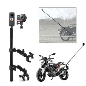 Insta360 용 오토바이 자전거 파노라마 셀카 스틱 GoPro Max Hero 11 액세서리 용 X2 X3 모노 포드 핸들 바 장착 브래킷