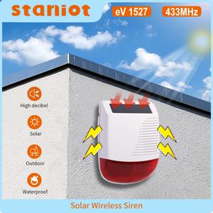 Staniot 무선 스트로브 사이렌 야외 태양 방수 경보 110dB 호환 Tuya 스마트 홈 도난 WiFi GSM 경보 시스템