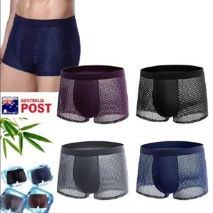 남성용 대나무 섬유 반바지, AU Boxhero 대나무 섬유 브리프, UV 차단 팬티, 실키 스무스, 1 개