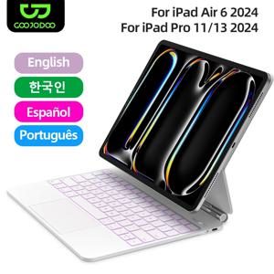 iPad Pro 13 2024 케이스용 매직 키보드 iPad Pro 11인치용 iPad Air 6 iPad Air 4 Air 5 10.9 Pro 12 9 멀티 터치 트랙패드