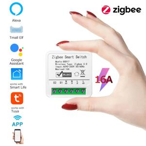 16A Zigbee 스위치 Tuya 스마트 홈 자동화 조명 스위치 DIY 차단기 릴레이 모듈 스마트 라이프 APP 타이머는 Alexa Google과 함께 작동합니다.