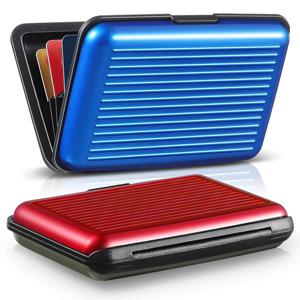 RFID 차단 알루미늄 카드 케이스 - 신용 카드 보호기, 명함 홀더, 금속 ID 정리 지갑, 여성용, 남성용 슬롯 6개