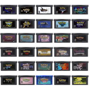 GBA 비디오 게임 카트리지 32 비트 게임 카드 포켓몬 다크 라이징 유약 액정 모에몬 에메랄드 파이어 레드 자외선 음력