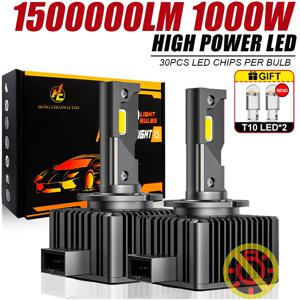 D1S D3S LED 헤드라이트 Canbus 1000W 1500000 LM D4S D2S D8S 자동 전구 양면 D1R D2R D3R D4R 자동차 램프 크세논 HID 6000K 12V 24V