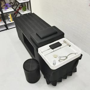 일본 두피 트리트먼트 워터 스파 침대, 미용실 샴푸, 대야 스탠드 헤어 헤드 스파, 전문 카밀라 마사제 간호 네일