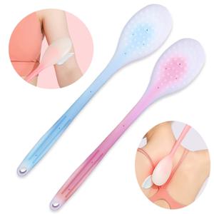 다기능 로션 자외선 차단 연고 어플리케이터, 실리콘 긴 손잡이 바디 클리너, 샤워 브러시, 자외선 차단 백 어플리케이터