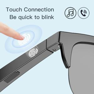 스마트 블루투스 V5.3 선글라스 안경 통화 야외 스포츠 헤드폰 HIFI 블랙 기술 남성과 여성을위한 안티 터치 UV
