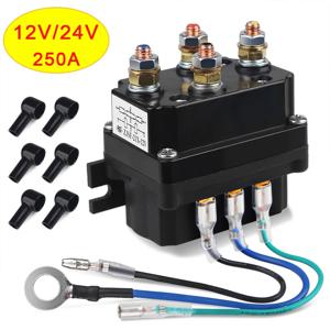 ATV/UTV 4WD 윈치 용 12V 24V 범용 윈치 전자기 릴레이 접촉기 윈치 로커 스위치 엄지 250A 조합 키트