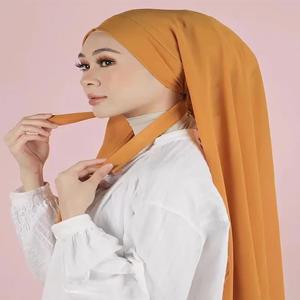 크리스탈 대마 여성 Hijab 솔리드 ​​컬러 이슬람 숙녀 터번 부드러운 탄성 Headscarf 중동 머리 랩 머리 스카프