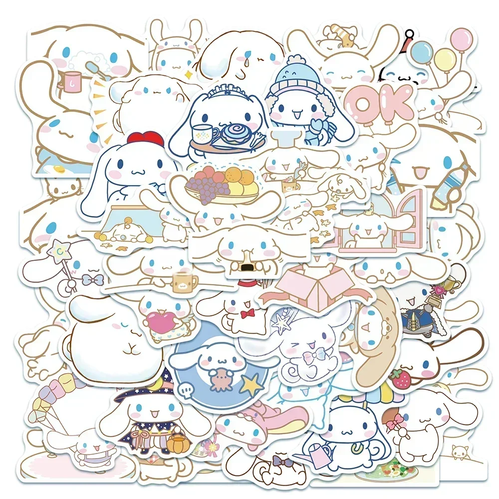 Kawaii Cinnamoroll 스티커 팩 만화 전화 케이스 방수 애니메이션 스티커 귀여운 노트북 스킨 Kawaii Sanrio 스티커