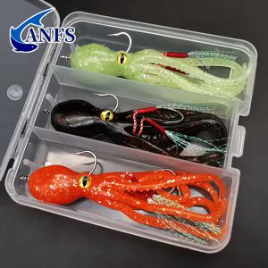 ANFS 3pcs/1pc 소프트 미끼 빛나는 오징어 인공 미끼 - 헤비 듀티 리드 지그 - 연어, 배스 및 송어 낚시에 적합