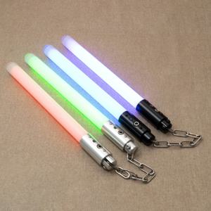 Nunchaku 알루미늄 합금 금속 픽셀 LED 조명 7 색상 변경 무술 드릴 결투