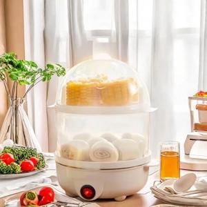 전기 계란 밥솥 주방 아침 식사 기계 새로운 다기능 220V 더블 레이어 계란 밥솥 미니 기선 계란 밥솥