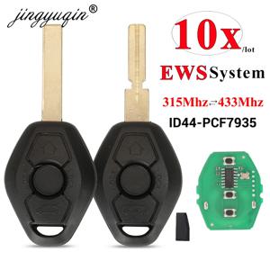 Jingyuqin 10pcs 자동차 원격 키 diy bmw ews 1/3/5/7 시리즈 x3 x5 z3 z4 id44 칩 열쇠가없는 항목 송신기 hu58 hu92