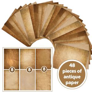 48pcs 레트로 편지 용지 편지지 Diy 핸드북 스크랩북 장식 재료 종이 빈티지 디자인 A4 용지 편지 쓰기