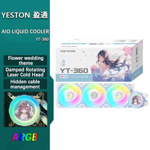 ZEAGINAL YESTON YT-360 CPU 올인원 수냉 라디에이터, 회전 수냉 헤드, LGA1700/115X/1200/AM5/AM4 지원