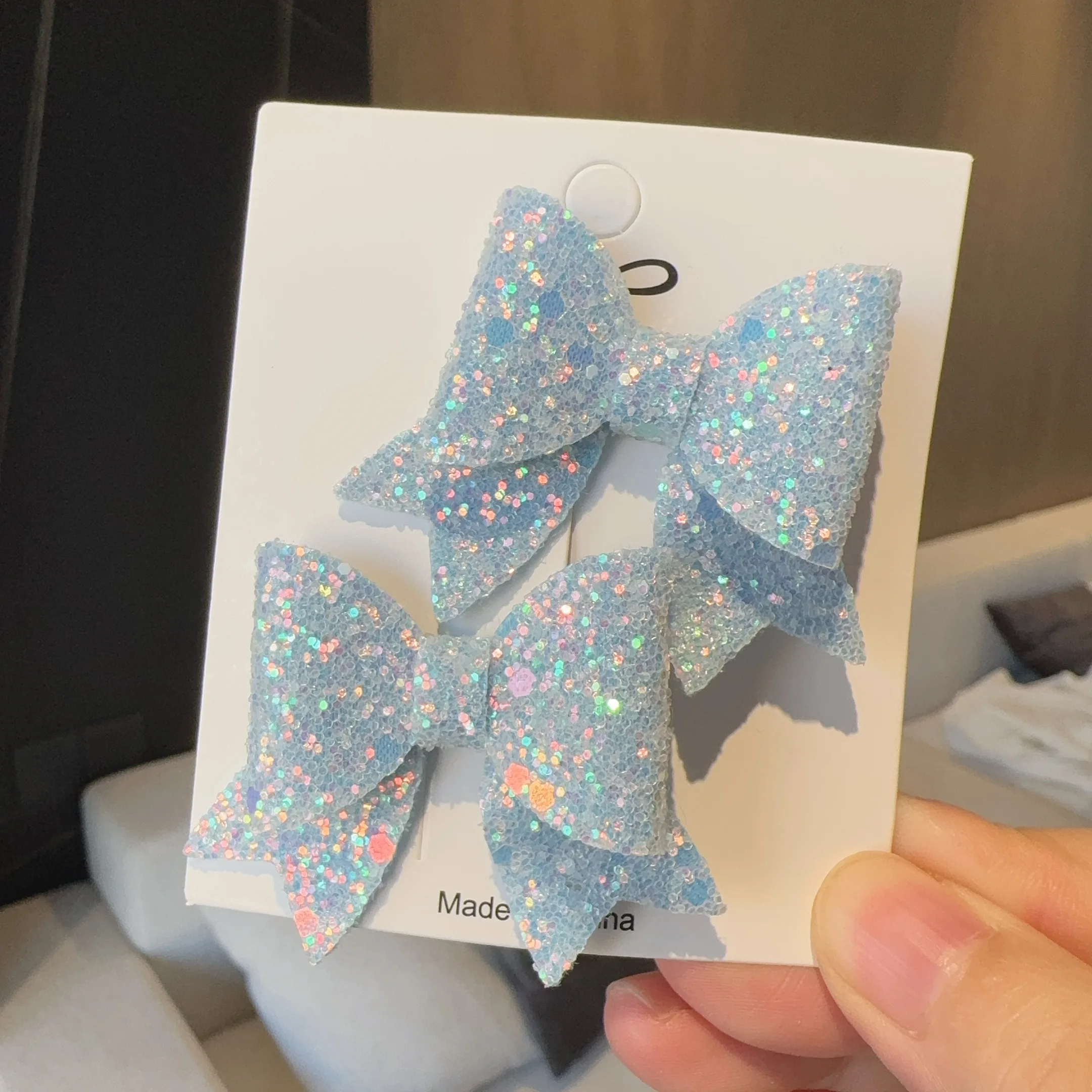 2Pcs 소녀 귀여운 장식 조각 더블 나비 헤어 클립 활 머리핀 DIY 모자를 쓰고 있죠 활 장식 헤어 그립 어린이 헤어 액세서리