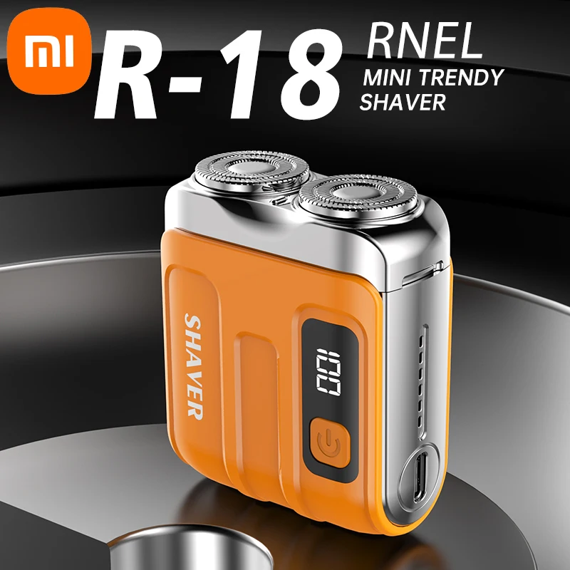Xiaomi R-18 전기 스마트 면도기 홈 디지털 디스플레이 미니 듀얼 블레이드 여행 면도기 충전식 강력한 면도기 남성용 선물