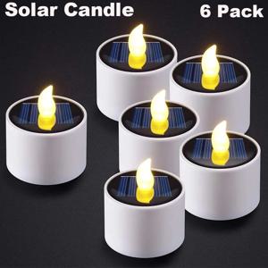 1-6PCS 태양 차 빛 LED 촛불 야외 방수 Flameless 태양 차 조명 파티 정원 홈 데코에 대 한 충전식 촛불
