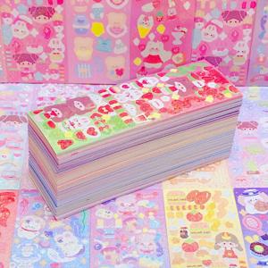 100/200Pcs 귀여운 스티커 만화 핸드북 스티커 레이저 반짝 이는 스티커 DIY 장식 젤 펜 kawaii 스티커 미술 용품