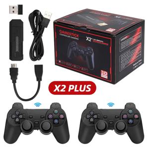더블 무선 컨트롤러 게임 스틱, X2 Plus, 4K HD 비디오 게임 콘솔, 2.4G, N64, PSP, PS1, GBA용, 신제품