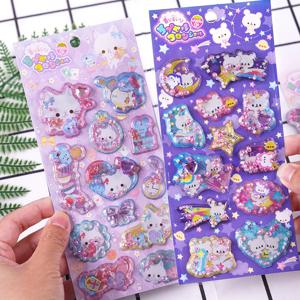 무작위 1Pcs 만화 토끼 스티커 향기로운 3D 스티커 귀여운 토끼 데칼 일기 Scrapbooking 편지지 스티커