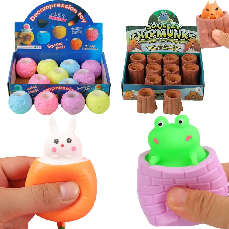 재미 있은 팝업 느린 리바운드 Squishy 치즈 마우스 컵 손 Antistress Reliever 다람쥐 컵 어린이 성인을위한 장난감