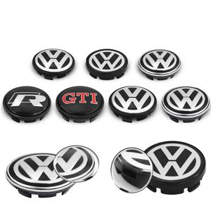 4Pcs 55mm 65mm 자동차 휠 센터 허브 캡 VW 로고 배지 림 커버 엠블럼 폭스 바겐 R GTI 골프 5 7 캐디 Passat b6 Tiguan Pol