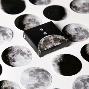 귀여운 크리에이티브 문 미니 종이 스티커 장식 45 개/상자, Diy 명반 일기 스크랩북 라벨 스티커 문구 학교 공급