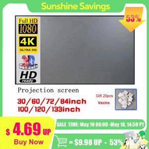 간단한 휴대용 프로젝터 스크린 홈 야외 사무실에 대 한 안티 빛 반사 패브릭 천으로 HD 3D 4K 커튼 밝기 증가