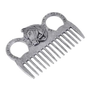 튼튼한 스테인레스 스틸 말 조랑말 손질 도구 빗 Currycomb 승마 장비 말 손질 빗 스테인레스 스틸 손질