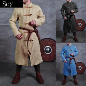 남자의 빈티지 중세 역할 놀이 재킷 할로윈 Steampunk 제복 제복 없음 벨트