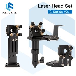 FONLAND CO2 레이저 헤드 세트 렌즈 D18 FL38.1 D20 FL50.8/63.5/101.6mm 레이저 절단기 용 통합 마운트 Dia25 미러