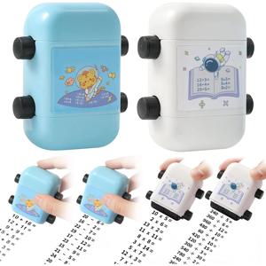 스마트 롤러 스탬프 2 in 1 수학 스탬프 추가 뺄셈 연습 스탬프 100 이내 듀얼 헤드 교육 스탬프 학습 장난감