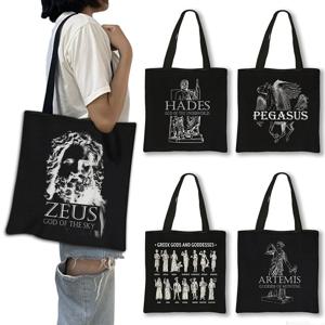 그리스 신화 신 프린트 숄더백 여성용, 아테나 켄타우루스 토트백, 대용량 여성용 핸드백, 재사용 가능한 쇼핑백 선물