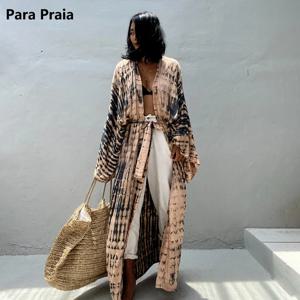 Para Praia 14 색 기모노 비키니 커버 업 비치웨어 비치 가운 Femme 롱 드레스 Sarong 여성 루즈 카디건 수영복 커버