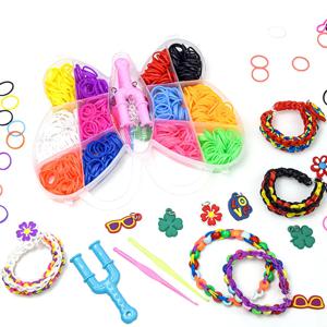 600 높은 탄성 캔디 컬러 Loom 고무 밴드 DIY 니트 팔찌 목걸이 어린이를위한 뜨개질 장난감 미세 운동 훈련