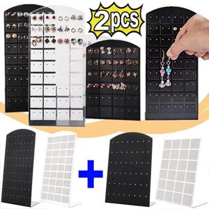 1-2pcs 48/72 구멍 귀걸이 귀 스터드 홀더 보석 디스플레이 랙 귀걸이 디스플레이 스탠드 랙 귀 스터드 쥬얼리 쇼 홀더