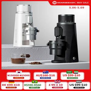 STARSEEKER EDGE 티타늄 버 커피 그라인더 48MM 에스프레소 버 무단 미세 조정 전기 커피 그라인더 블랙