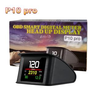 P10 PRO 자동차 obd2 헤드 업 디스플레이 디지털 속도계 온보드 컴퓨터 과속 경보 엔진 오류 코드 전자 액세서리