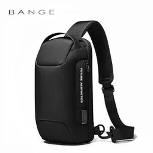남자를위한 BANGE Crossbody 가방 휴대용 방수 어깨 메신저 가방 남성 여행 짧은 여행 가슴 가방 9.7 인치 iPad에 적합