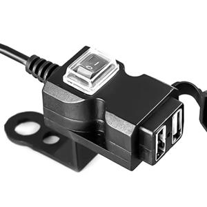 오토바이 USB 휴대폰 충전기, 전압계 켜기/끄기, 방수 액세서리, 듀얼 포트 USB 오토바이 휴대폰 충전기, 12-24V