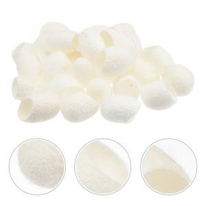   100 Pcs 천연 실크 볼 페이스 스크러버 스킨 주걱 모공 클리너 케어 페이셜 엑스 폴리 에이 팅 화이트 누에 처리되지 않은 스크레이퍼