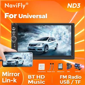 Navifly 1Din 2 Din 7 인치 범용 자동차 멀티미디어 올인원 라디오 플레이어 FM 라디오 USB/TF/BT/SWC 지원 미러 Lin-K HD 화면
