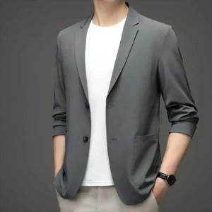 남성용 시크한 세트 재킷, 부드러운 비즈니스 코트, 자외선 차단