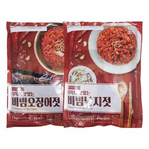 반찬단지 비빔오징어젓 1kg + 비빔낙지젓 1kg 세트
